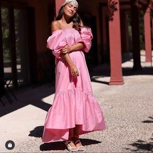 H&M pink puff sleeve dress